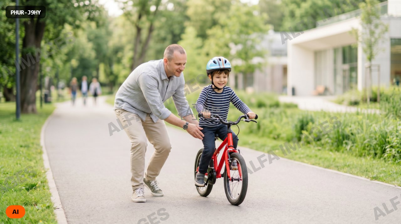 Dad helping kid