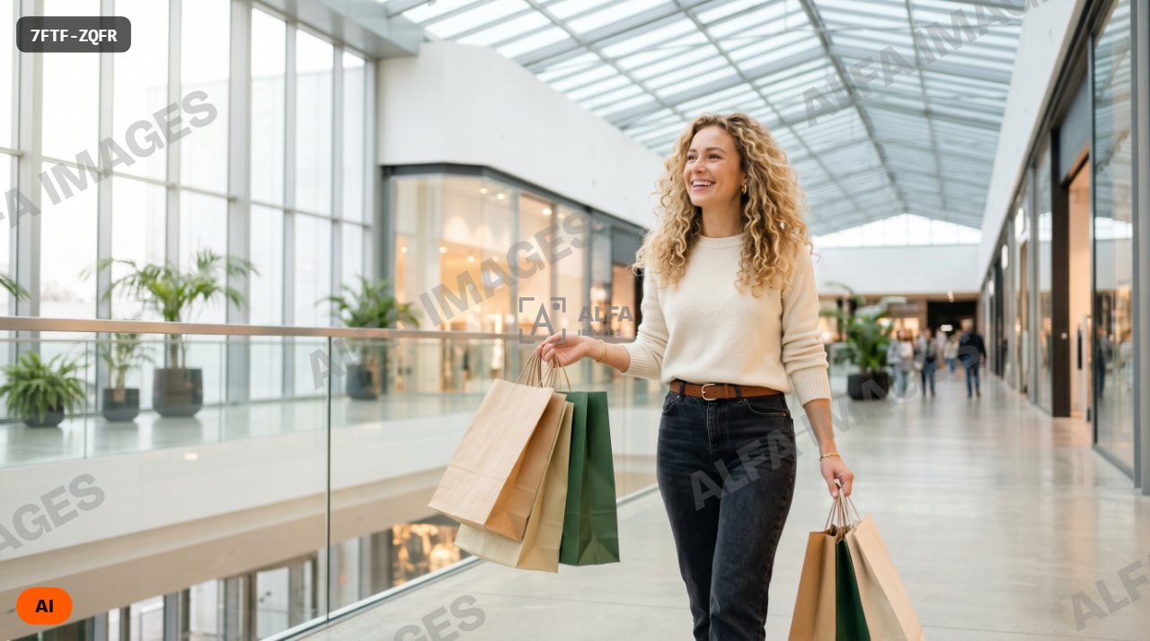 Blonde woman with beautiful curls