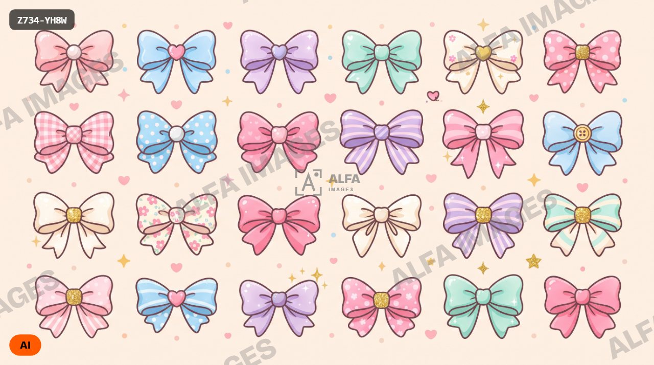 Cute bows vector